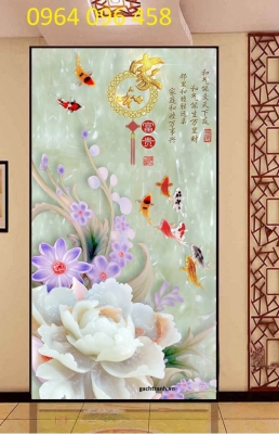 gạch tranh cá chép 3d - NN43