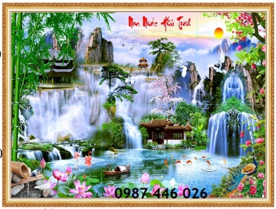 Tranh gạch thác nước HP8282