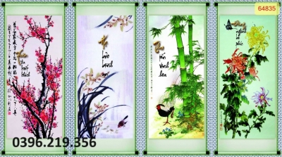 Tranh tứ quý treo tường