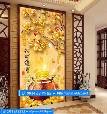 Tranh gạch 3D cây kim tiền
