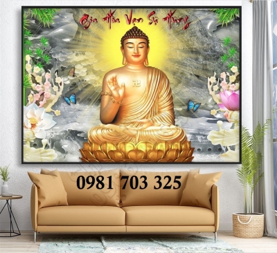 Tranh Phật ốp phòng thờ, gạch men 3D