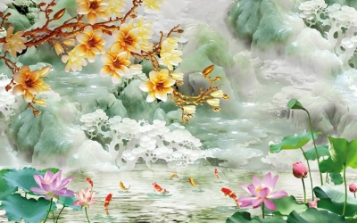 gạch tranh 3d tùng hạc - AN66