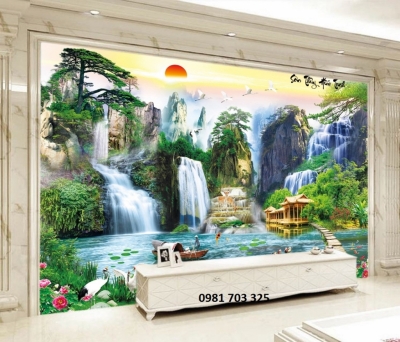 Tranh gạch 3D sơn thủy hữu tình
