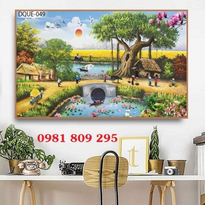 Gạch tranh làng quê 3d