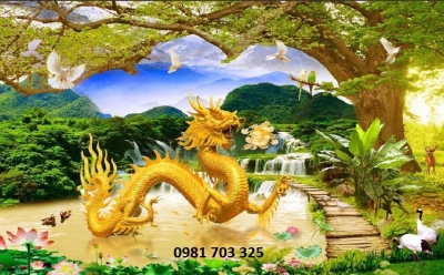 Tranh rồng- tranh gạch men 3D