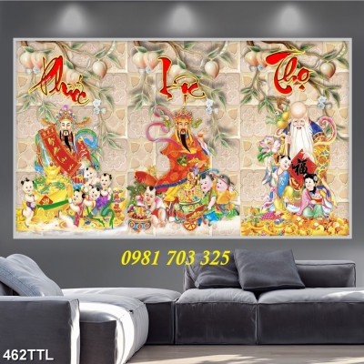 gạch 3D, tranh gạch phúc lộc thọ