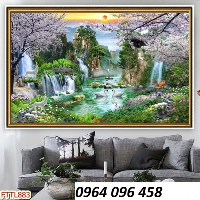 Tranh gạch 3d phong thủy phòng khách - DXV62