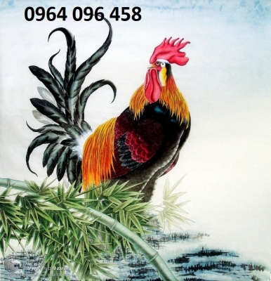 Tranh con gà trống - tranh gạch 3d con gà trống - 453XP