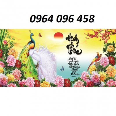 Tranh chim công 3d - tranh gạch 3d chim công - SJK9