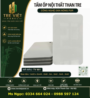 Tấm ốp tường than tre tráng gương