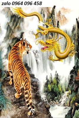 Tranh con hổ 3d - tranh gạch 3d con hổ - 433XV