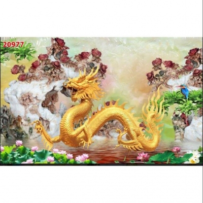 Gạch tranh 3d rồng phượng - XDC43