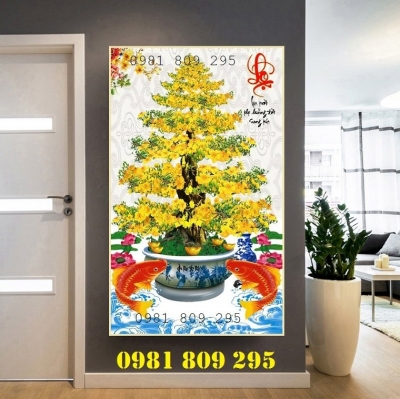 Tranh gạch cây mai vàng Hp7654