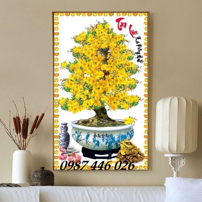 Gach tranh mai vàng 3d HP9283