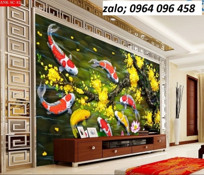Tranh gạch 3d cá chép phong thủy - MXVC3