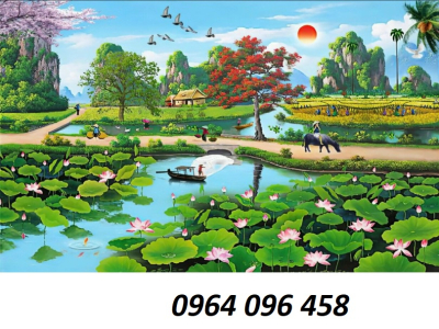 Tranh gạch phong cảnh đồng quê 3d - 654CVB