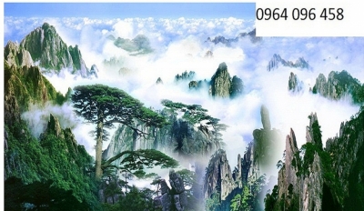 Tranh gạch 3d phong cảnh mây núi - SXC666