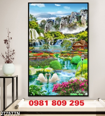 Tranh gạch 3d khổ đứng thiên nhiên JH87