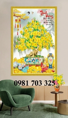 Tranh hoa mai trang trí tường, gạch tranh
