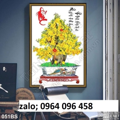 Tranh gạch cây tiền vàng 3d - 765CN