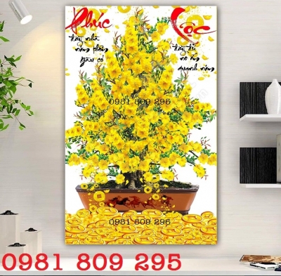 Tranh 3d hoa mai , gạch tranh mới HN939