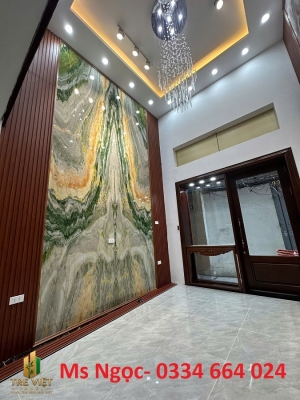 Tấm ốp tường phòng khách than tre