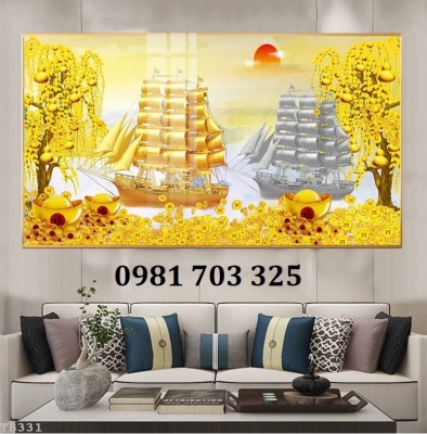 Gạch tranh thuyền buồm đẹp