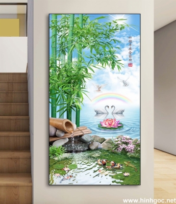 Tranh gạch 3d phong cảnh tre trúc - CVBN9