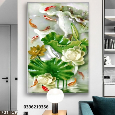 Tranh cá chép đẹp 3D trang trí