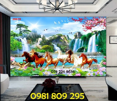 tranh 3d mã đáo thành công - gạch tranh 3d ngựa