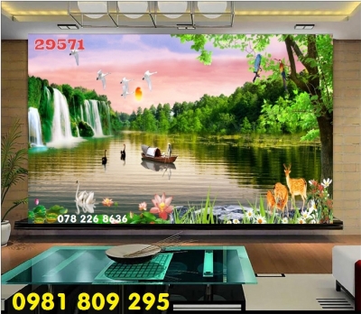 Mẫu tranh gạch 3d ốp tường - gchj tranh 3d