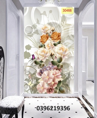 Gạch tranh 3D đẹp hình hoa trang trí