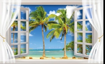 tranh gạch men cảu sổ 3d - CBB65