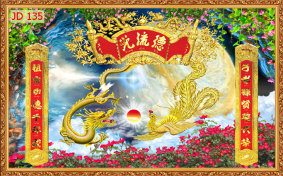 Phòng thờ gia tiên - tranh gạch men