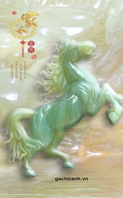tranh ngựa 3d sứ ngọc