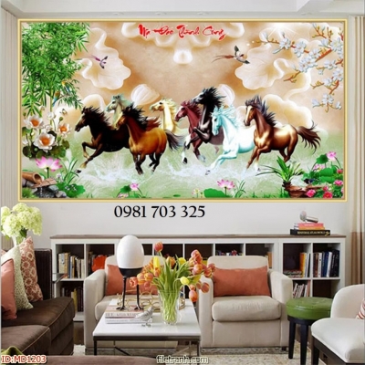 Gạch tranh phong thủy mã đáo thành công
