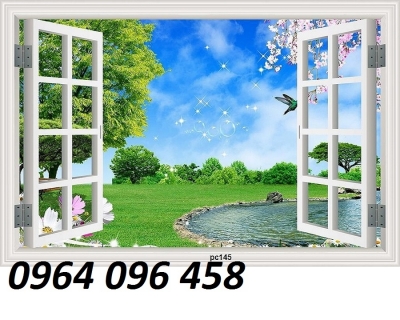Tranh gạch ốp tường cửa sổ 3d - JSX433