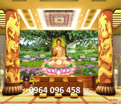 Tranh phật phòng thờ - tranh gạch 3d phòng thờ - 098CN