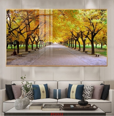 Tranh gạch phong cảnh lá vàng