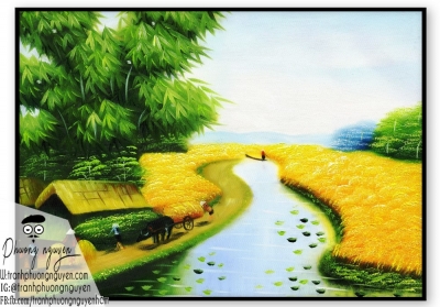 tranh đồng quê - gạch tranh 3d
