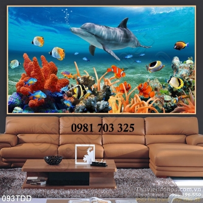 Tranh gạch 3d hình biển cả trang trí