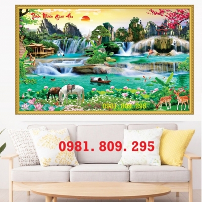 Tranh gạch 3d , gạch tranh thác nước HQ991
