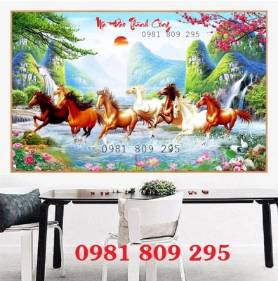 Gạch 3d ngựa phi trên nước , tranh gạch men