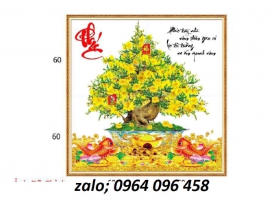 Gạch tranh 3d dán tường mẫu cây mai - 544ZL