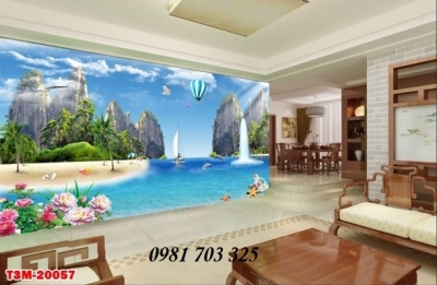 Tranh gạch men 3D phong cảnh biển