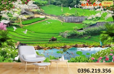 Gạch tranh đẹp 3d rộng bậc thang