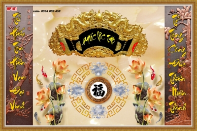 Tranh gạch 3d phòng thờ gia tiên - KGF43