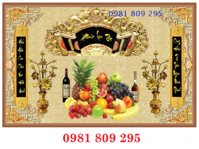 Tranh gạch men 3d phòng thờ , gạch trang trí ngũ quả