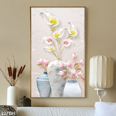 Gạch tranh 3D bình hoa