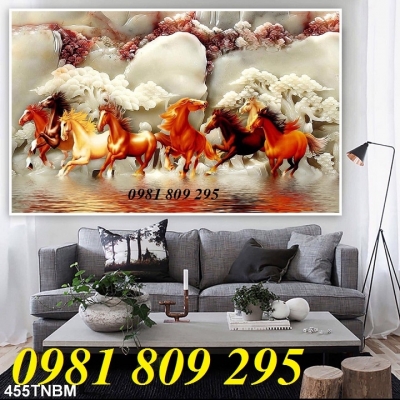 Gạch tranh mã đáo thành công - tranh gạch 3d ngựa HFG8